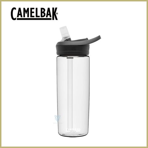 贈防塵蓋[CamelBak] 600ml eddy+多水吸管水瓶 晶透白
