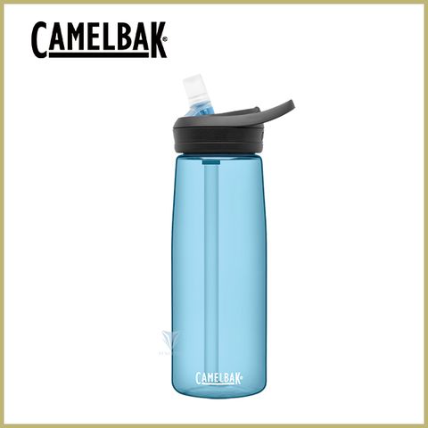 贈防塵蓋[CamelBak] 750ml eddy+多水吸管水瓶 透藍