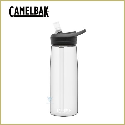 贈防塵蓋[CamelBak] 750ml eddy+多水吸管水瓶 晶透白
