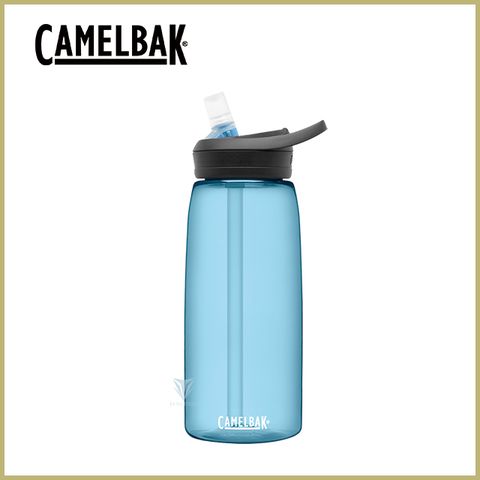 贈防塵蓋[CamelBak] 1000ml eddy+多水吸管水瓶 透藍