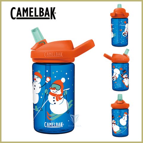 下單9折加贈防塵蓋[CamelBak] 400ml eddy+ kids兒童吸管運動水瓶-雪人雪橇