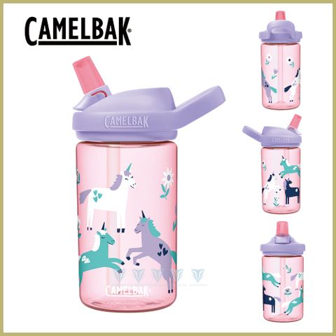 CamelBak 400ml eddy+ kids兒童吸管運動水瓶-獨角獸花卉