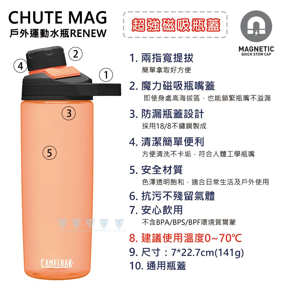 CamelBak [] 600ml Chute Mag戶外運動水瓶