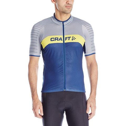 CRAFT 瑞典 Gran Fondo 男款短袖車衣 1903989-2381 灰/藍/黃