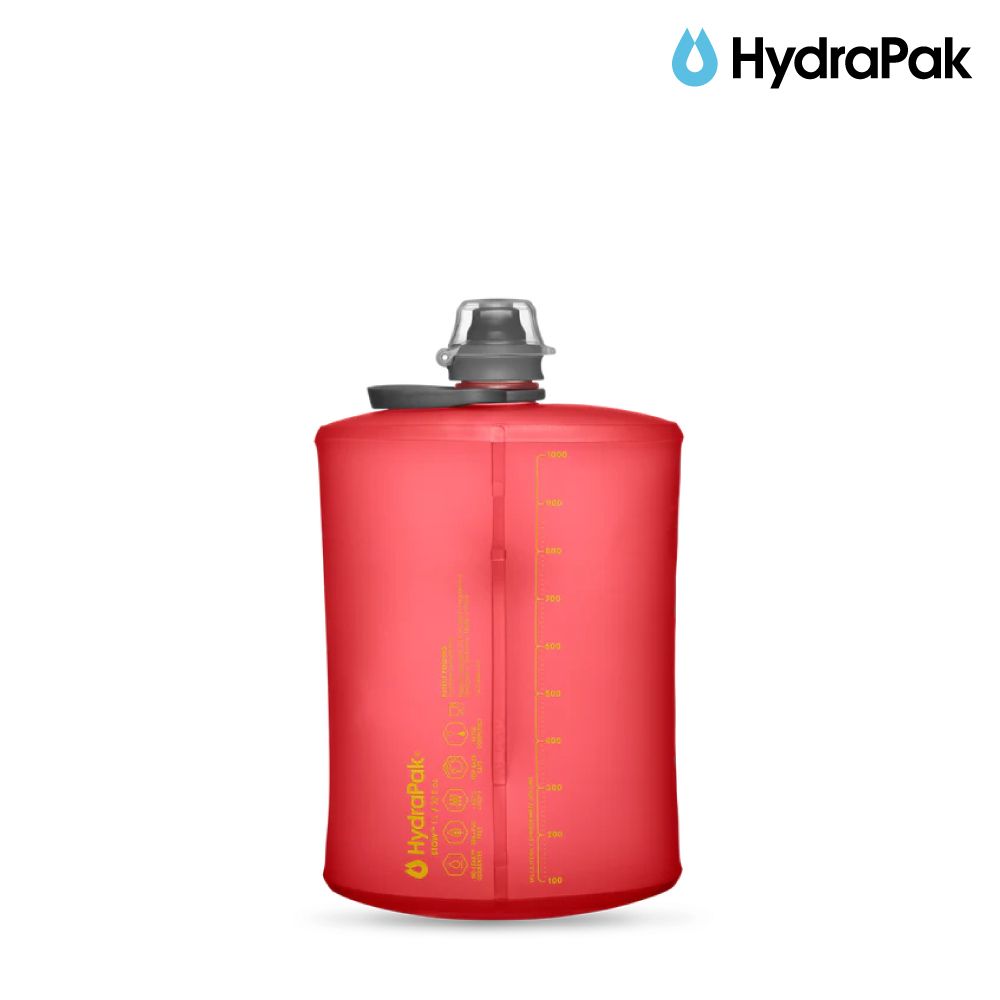  HydraPak Stow 1L 軟式水壺 / 紅木紅