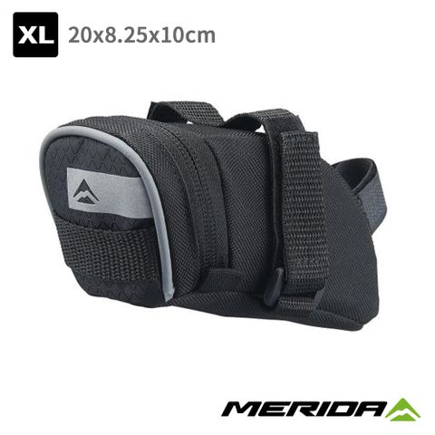 《MERIDA》美利達 自行車座墊包 黑/灰 XL號 (車包/坐墊包/包袋/收納/置物/單車)