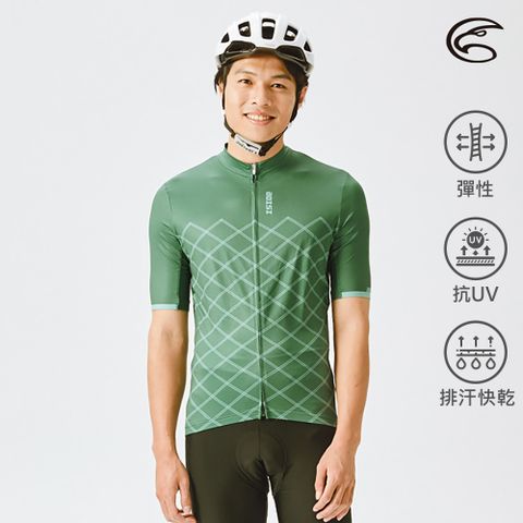 ADISI ABL2192205男抗UV快乾短袖自行車衣 / 雲松灰綠