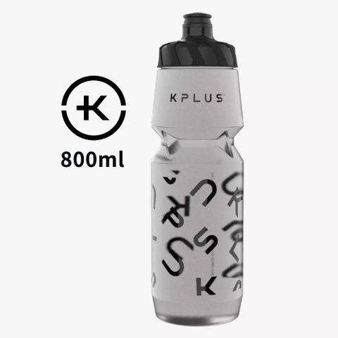 KPLUS ARTIST字母款經典騎行/自行車水壺-800ml-透明灰