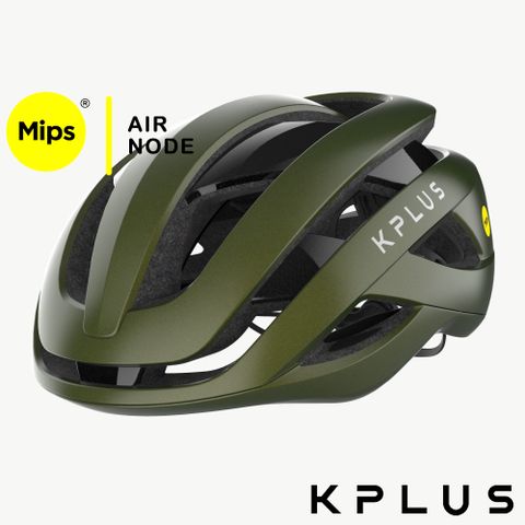 可拆洗Mips系統KPLUS 單車安全帽公路競速系列 可拆洗Mips Air Node系統ALPHA Helmet-夜幕綠