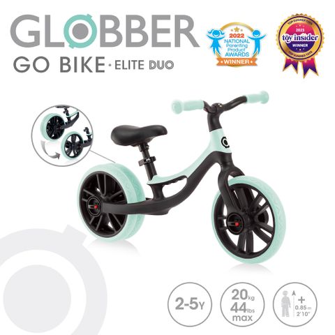 Globber 哥輪步 法國  GO BIKE ELITE DUO 雙後輪平衡滑步車-薄荷綠