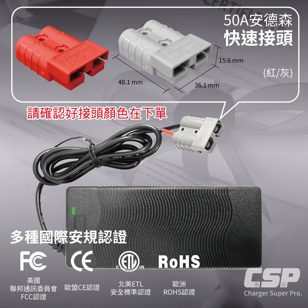CSP 堆高機和托板車48V2A工業電池充電器智慧電動堆高機電池充電器