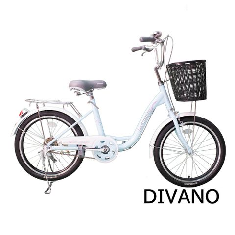 DIVANO 20吋單速低跨淑女車-雙支撐停車架