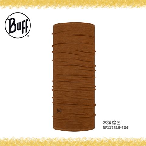 BUFF BF117819 舒適條紋-美麗諾羊毛頭巾-木頭棕色