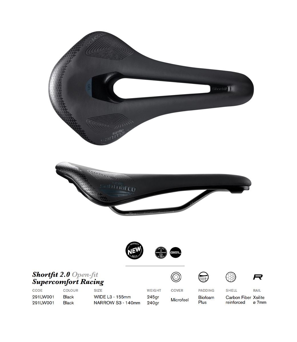 Selle San Marco 坐墊SHORTFIT 2.0 SUPERCOMFORT OPEN-FIT