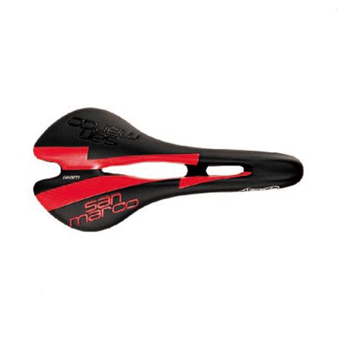 Selle San Marco ASPIDE CARBON FX (開口TEAM)黑底紅閃電 901WN13TEAM1 121克 132X277