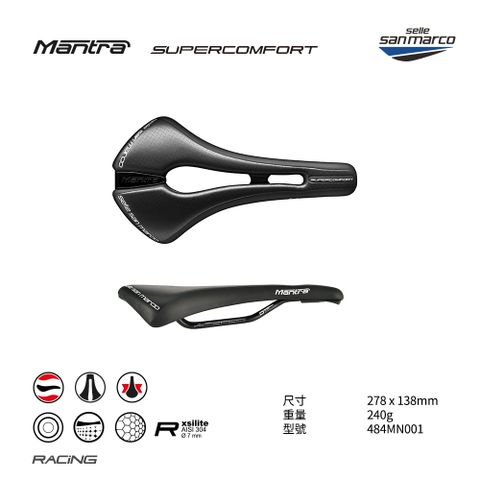 Selle San Marco 【1325A-19484MN001】坐墊 MANTRA SUPERCOMFORT OPEN-FIT 484MN001