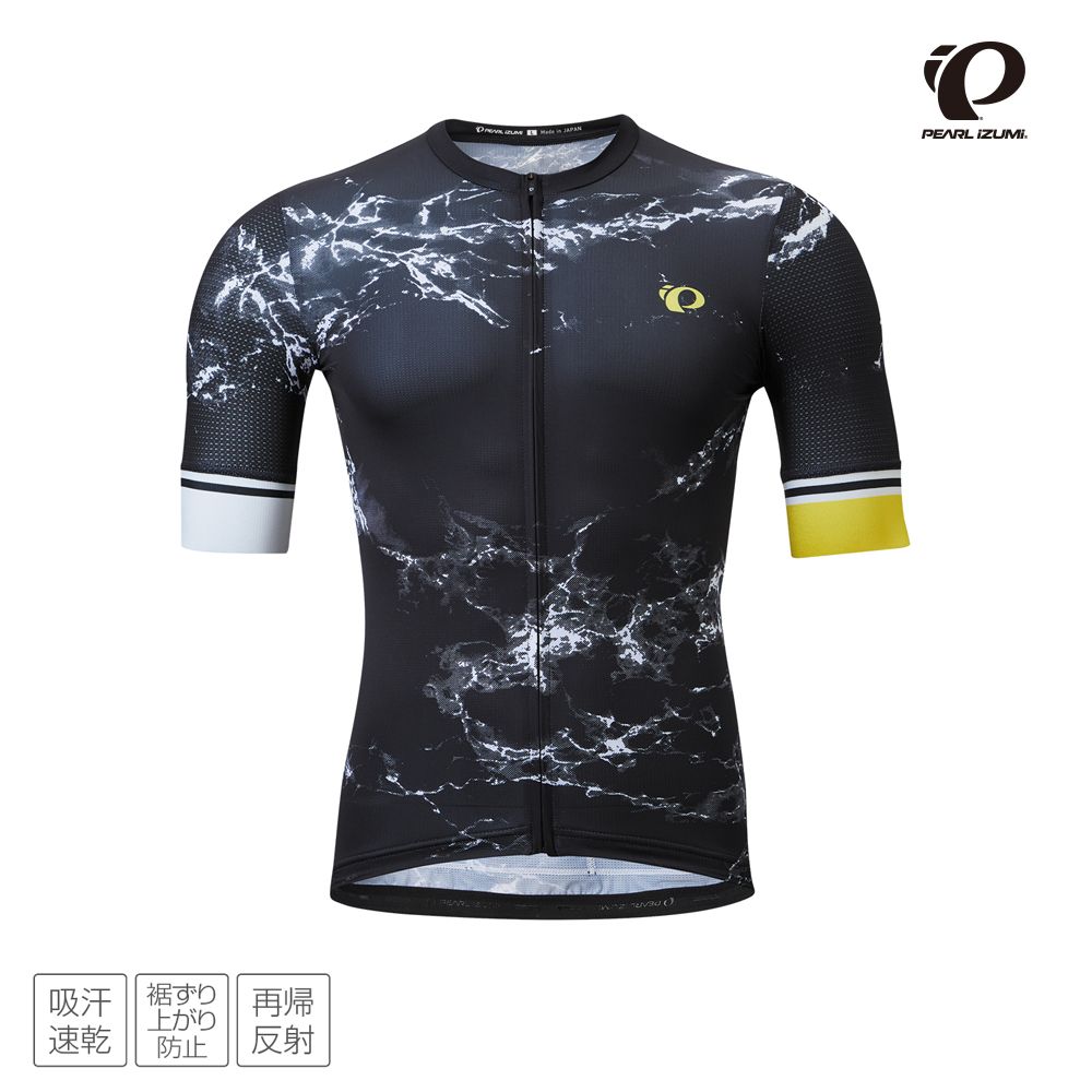 PEARL iZUMi IGNITE 321-B-17 男性競賽款 合身款短袖車衣 黑底大理石紋