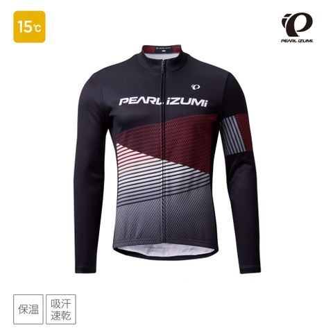 PEARL iZUMi 3400-BL-1 男款冬季15度 保暖 吸汗速乾長袖車衣 黑