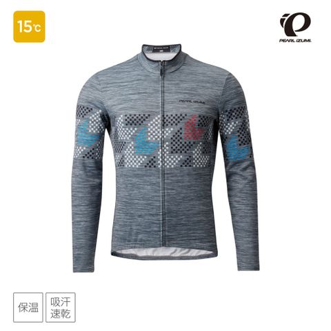 PEARL iZUMi 3400-BL-2 男款冬季15度 保暖 吸汗速乾長袖車衣 灰