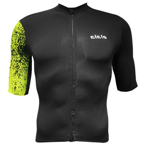 CICLO SS PRO LIGHT JERSEY 男短車衣-黑/螢光黃