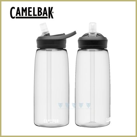 贈防塵蓋CamelBak 1000ml eddy+多水吸管水瓶 晶透白