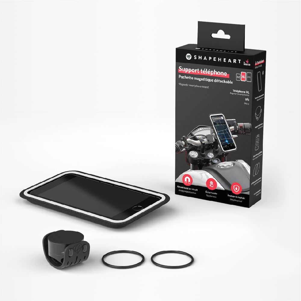 SHAPEHEART  SMARTPHONE MOUNT FOR MOTORCYCLE HANDLEBARS 重機用磁吸手機套