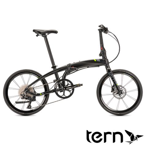 競速性能 中階價位Tern Verge P10 20吋451輪組10速鋁合金折疊單車-鍛光黑底灰標綠線