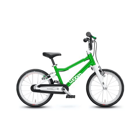 奧地利童車專家woom｜woom3 兒童自行車-綠/16吋/兒童手煞/護鏈罩/含腳架