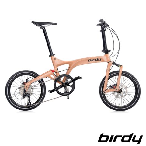 鳥車標準版Birdy NewBirdy(Ⅲ)Standard Disc 9SP 9速18吋碟煞前後避震折疊車/鳥車-橘沙棕