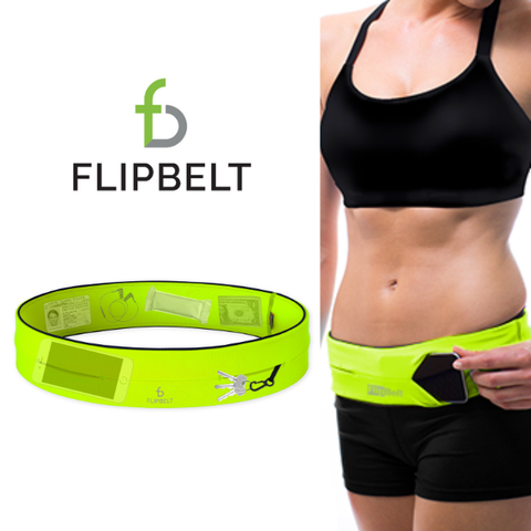 美國 FlipBelt 飛力跑運動腰帶 -螢光黃