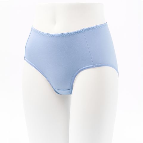 銀谷® Ｘ Phiten® 基本款內褲 (中高腰 / 女) - 粉藍色