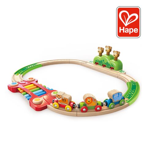 Hape 德國Hape 音樂跳跳猴軌道玩具(19件組/軌道遊戲/家家酒玩具/木製玩具)