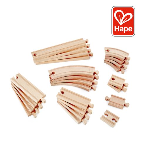 Hape 德國Hape 火車軌道配件組合包(24件組/軌道遊戲/家家酒玩具/木製玩具)