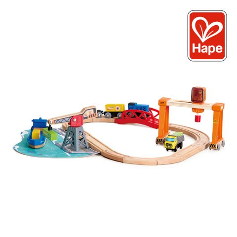 Hape 德國Hape 起重裝卸港口組合(軌道遊戲/家家酒玩具/木製玩具)