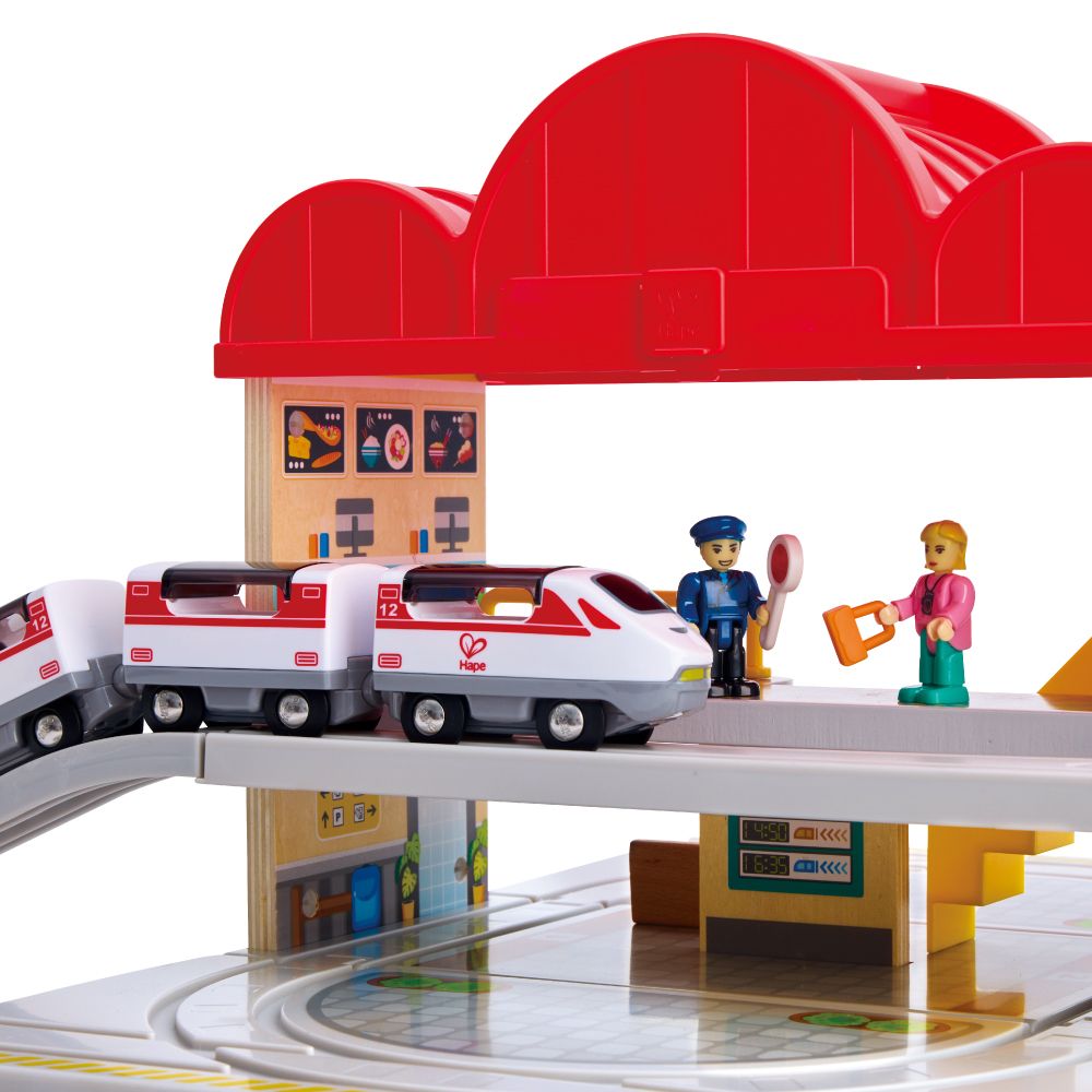 Hape 德國Hape 火車軌道大車站便攜組合(軌道遊戲/家家酒玩具/木製玩具)