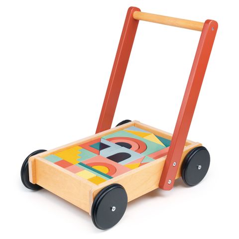 Mentari 幾何積木學步車(木製玩具、建構式遊戲)
