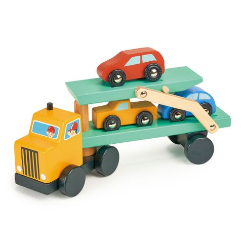 Mentari 雙層運輸拖車(木製玩具、交通工具)