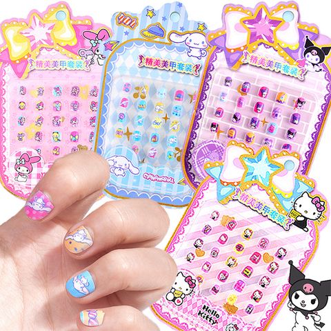 三麗鷗HELLO KITTY美樂蒂酷洛米大耳狗兒童指甲貼片美甲貼片玩具組 89145(禮物 聖誕節)【小品館】