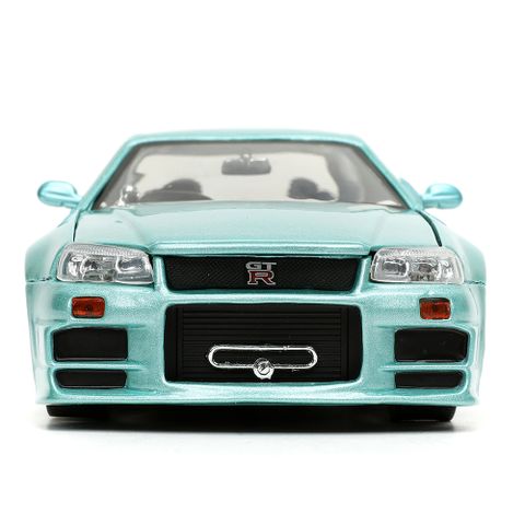 玩命關頭1:24合金車- 2002NissanSkylineGTRR34-MetallicBlueGreen