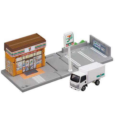 TOMICA 多美小汽車  town 7-11商店場景(附小車)