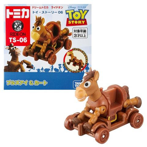 【TOMICA】 騎乘系列 多美小汽車 玩具總動員 紅心&amp;木製推車 TS-06