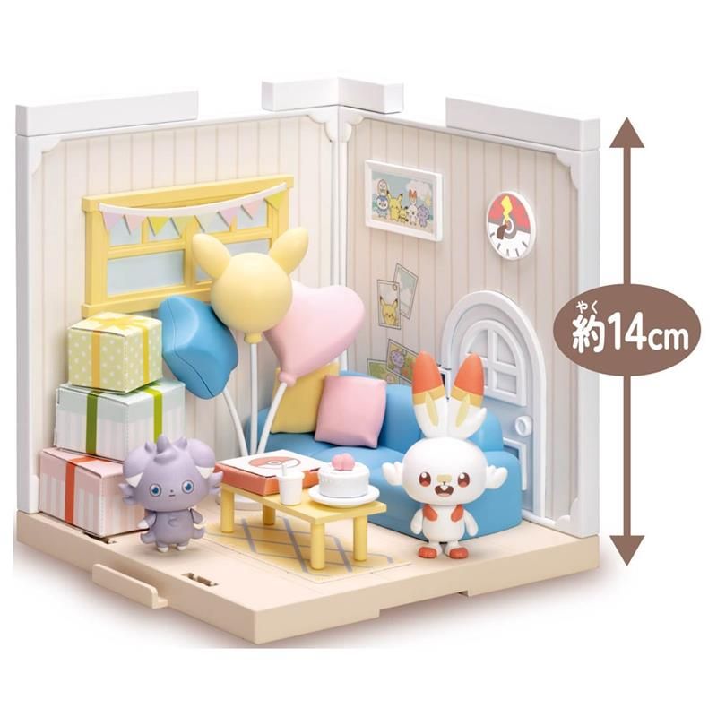 TOMICA 【TAKARA TOMY】 Pokepeace House 寶可夢小屋 休息室 炎兔兒妙喵 場景盒玩 組合屋