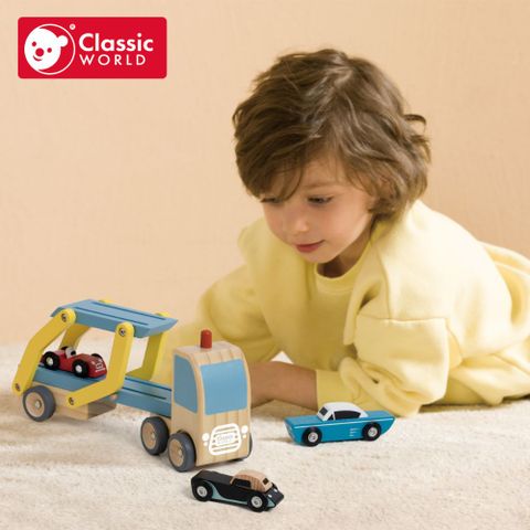 【德國 classic world 客來喜經典木玩】快樂小車搬運工《50616》