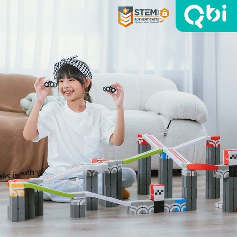 Qbi 塊樂方程式 益智磁吸軌道玩具-極限冒險王合作拉力賽