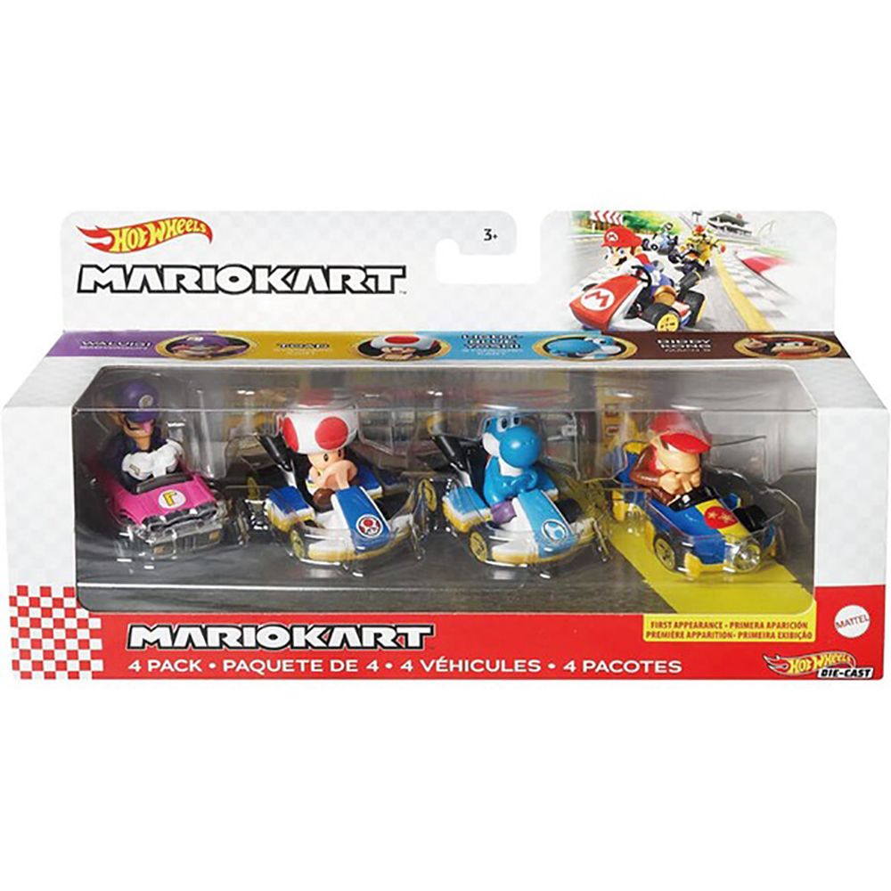 MATTEL 美泰兒 風火輪Mario Kart  4部車(隨機出貨)