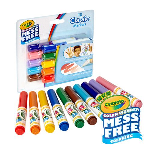 CrayolaCOLOR MESSFREE10ClassicMarkers繪兒樂CrayolaCOLOR WONDERMESSFREECOLORING