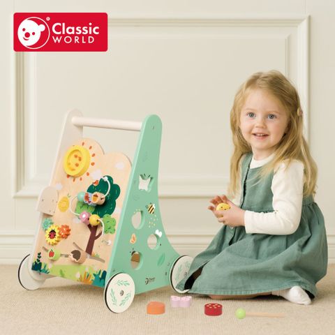 【德國 classic world 客來喜經典木玩】森林冒險學步車《10527》