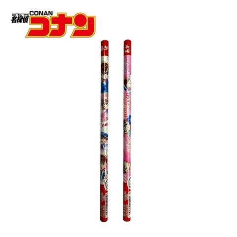 【日本正版】名偵探柯南 紅色鉛筆 2入組 日本製 鉛筆 圓軸鉛筆 紅鉛筆 怪盜基德 灰原哀 - 456434