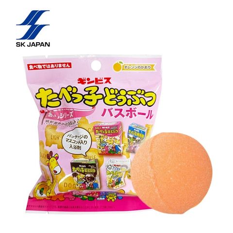 兩入一組【日本正版】愉快動物餅 餅乾盒 沐浴球 甜橙香氛 泡澡劑 入浴球 泡澡球 款式隨機 - 059113