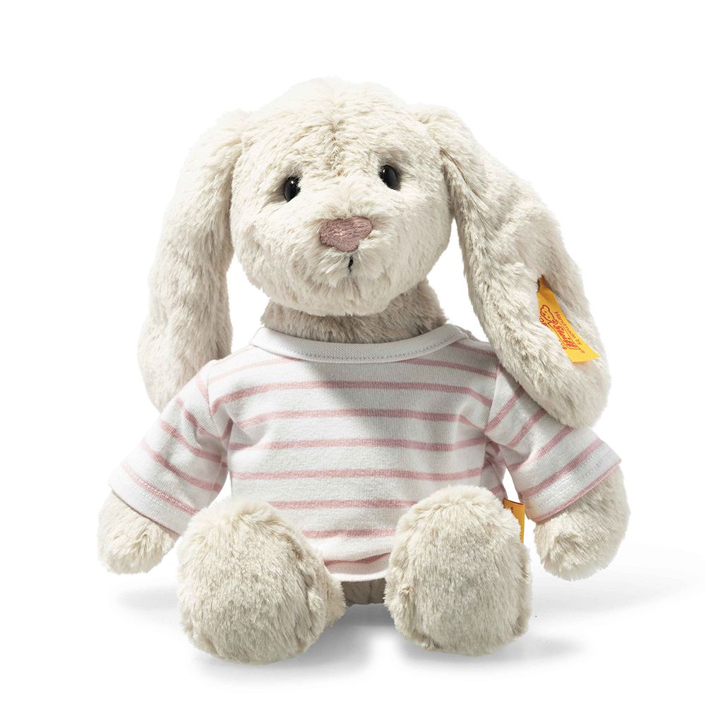 STEIFF 金耳釦泰迪熊 德國- Hoppie Rabbit with T-shirt 兔子 (動物王國_黃標)
